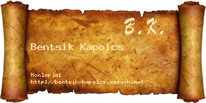 Bentsik Kapolcs névjegykártya